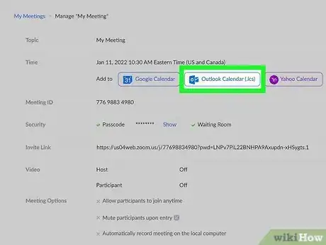 Image titled Schedule a Zoom Meeting in Outlook Step 10