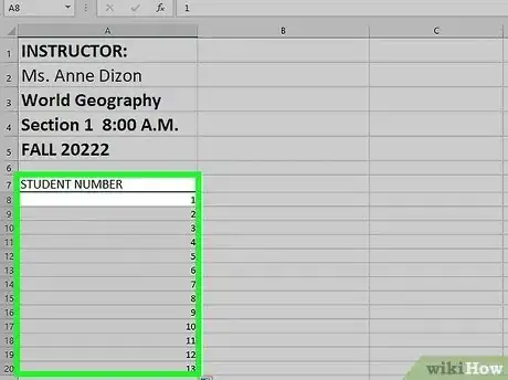 Image titled Create a Gradebook on Microsoft Excel Step 6