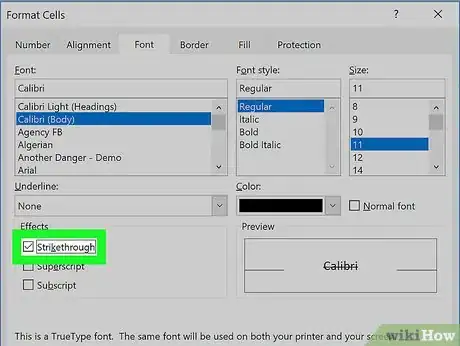 Image titled Strikethrough in Excel Step 9