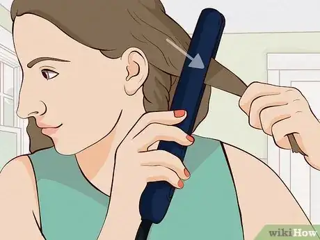Image titled Curl Short Hair with a Flat Iron Step 8