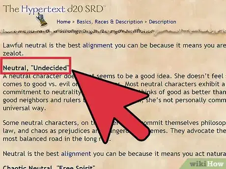 Imagen titulada Choose and Correctly Role Play Your Alignment in Dungeons and Dragons V3.5 Step 7