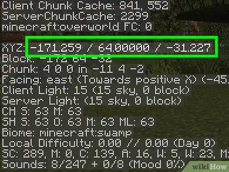 Imagen titulada Find Your Coordinates in Minecraft Step 4