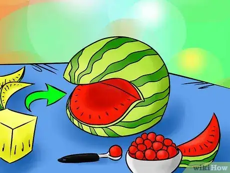 Imagen titulada Carve a Watermelon T Rex Dinosaur Step 3
