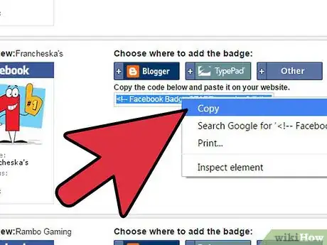 Imagen titulada Get a Facebook Badge Step 7