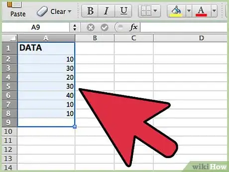 Imagen titulada Calculate Mode Using Excel Step 1
