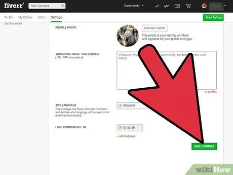 Imagen titulada Change Your Profile Picture on Fiverr Step 6