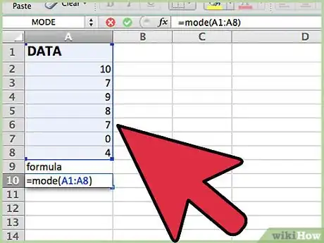 Imagen titulada Calculate Mode Using Excel Step 3