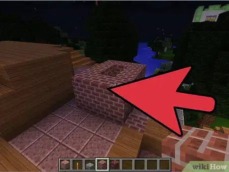 Imagen titulada Build a Brick Fireplace With a Chimney in Minecraft Step 7