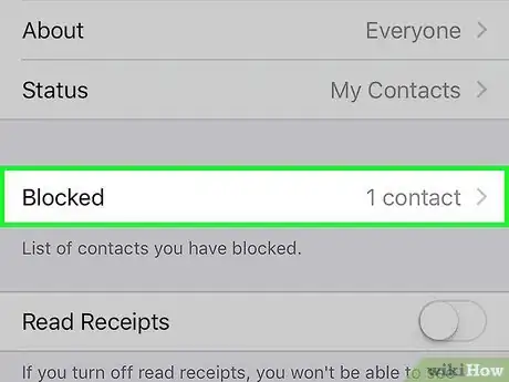 Imagen titulada Unblock Contacts on WhatsApp Step 5