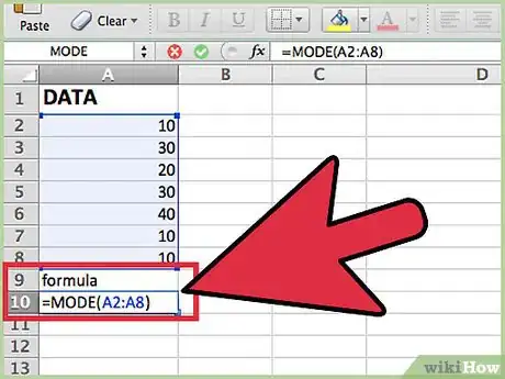 Imagen titulada Calculate Mode Using Excel Step 2
