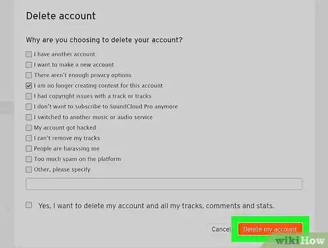 Imagen titulada Delete a Soundcloud Account Step 7
