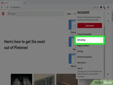 Imagen titulada Delete a Pinterest Account Step 8