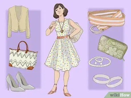 Imagen titulada Accessorize a Polka Dot Dress Step 3