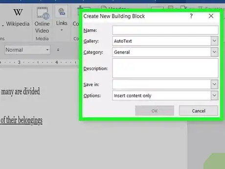 Imagen titulada Add Autotext in Word Step 6
