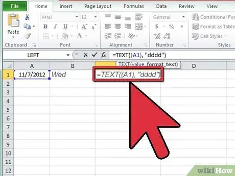 Imagen titulada Calculate the Day of the Week in Excel Step 3