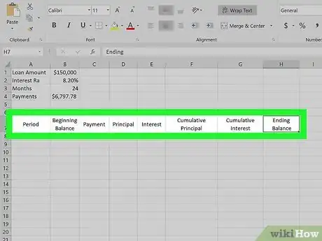 Imagen titulada Prepare Amortization Schedule in Excel Step 5