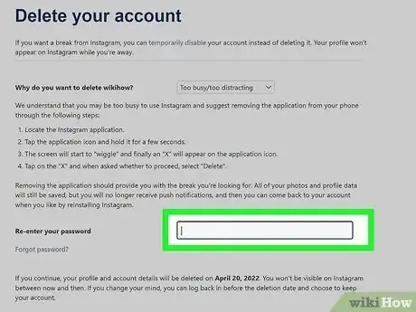 Imagen titulada Delete an Instagram Account Without the Password Step 6
