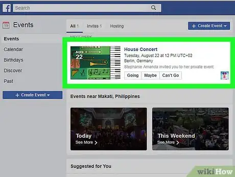 Imagen titulada RSVP on Facebook Step 3