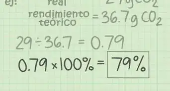 calcular el rendimiento porcentual en química