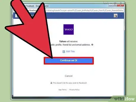 Imagen titulada Connect Yahoo Mail to Facebook Step 7