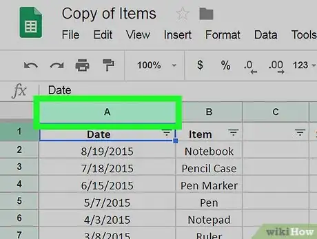 Imagen titulada Make Cells Bigger on Google Sheets on PC or Mac Step 3
