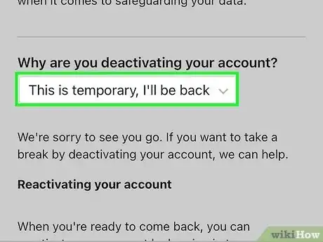 Imagen titulada Temporarily Disable an Instagram Account Step 8