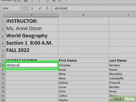 Imagen titulada Add Autonumber in Excel Step 2