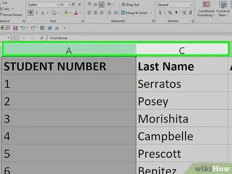 Imagen titulada Unhide Columns in Excel Step 4