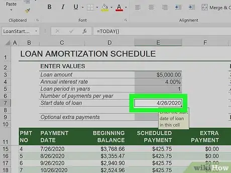 Imagen titulada Prepare Amortization Schedule in Excel Step 18