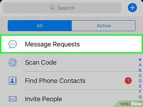 Imagen titulada See Message Requests on Facebook Messenger Step 3