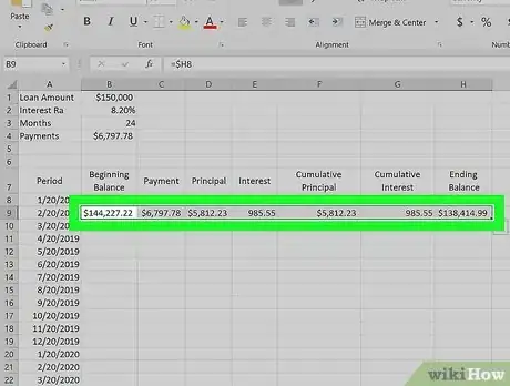 Imagen titulada Prepare Amortization Schedule in Excel Step 9