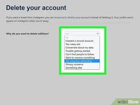 Imagen titulada Delete an Instagram Account Without the Password Step 5