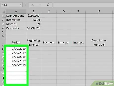Imagen titulada Prepare Amortization Schedule in Excel Step 6