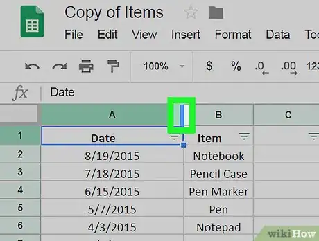 Imagen titulada Make Cells Bigger on Google Sheets on PC or Mac Step 4
