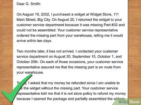 Imagen titulada Write a Letter Asking for a Refund Step 15