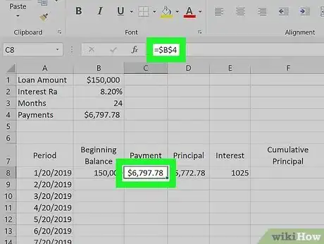 Imagen titulada Prepare Amortization Schedule in Excel Step 7