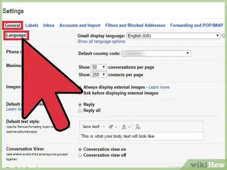 Imagen titulada Change Your Default Language on Gmail Step 5
