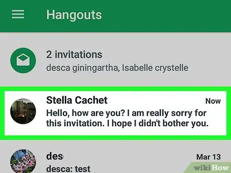 Imagen titulada Delete a Message in Google Hangouts Step 2