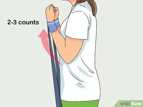 Imagen titulada Do Bicep Curl Resistance Band Exercises Step 3