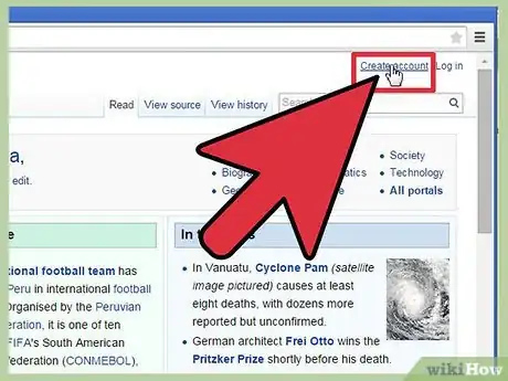 Imagen titulada Create a Wikipedia Account Step 1