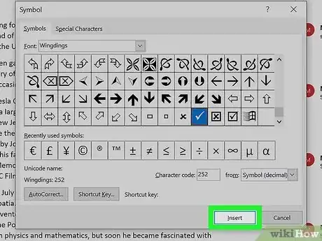 Imagen titulada Add a Check Mark to a Word Document Step 7