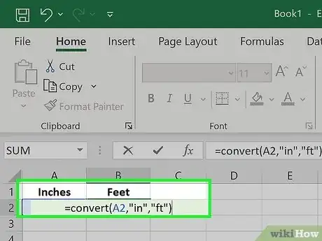 Imagen titulada Convert Measurements Easily in Microsoft Excel Step 8