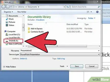 Imagen titulada Save a PowerPoint Presentation on a Thumbdrive Step 3