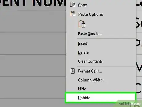 Imagen titulada Unhide Columns in Excel Step 6
