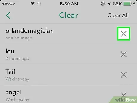 Imagen titulada Delete a Conversation on Snapchat Step 5