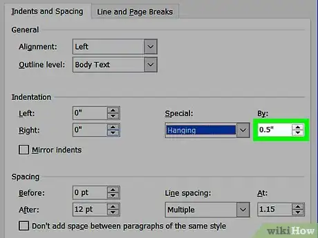Imagen titulada Do a Hanging Indent Step 7