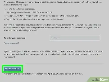 Imagen titulada Delete an Instagram Account Without the Password Step 7