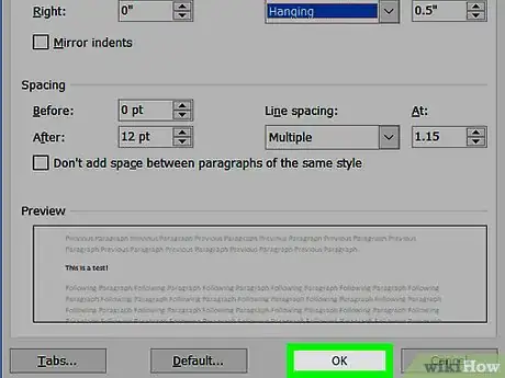 Imagen titulada Do a Hanging Indent Step 8