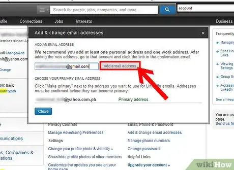Imagen titulada Add an Extra Email Address on LinkedIn Step 6Bullet1