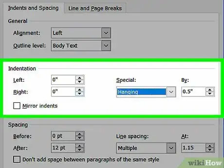 Imagen titulada Do a Hanging Indent Step 5